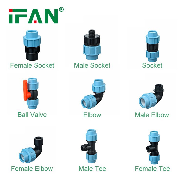 Blue HDPE Pipe Fittings